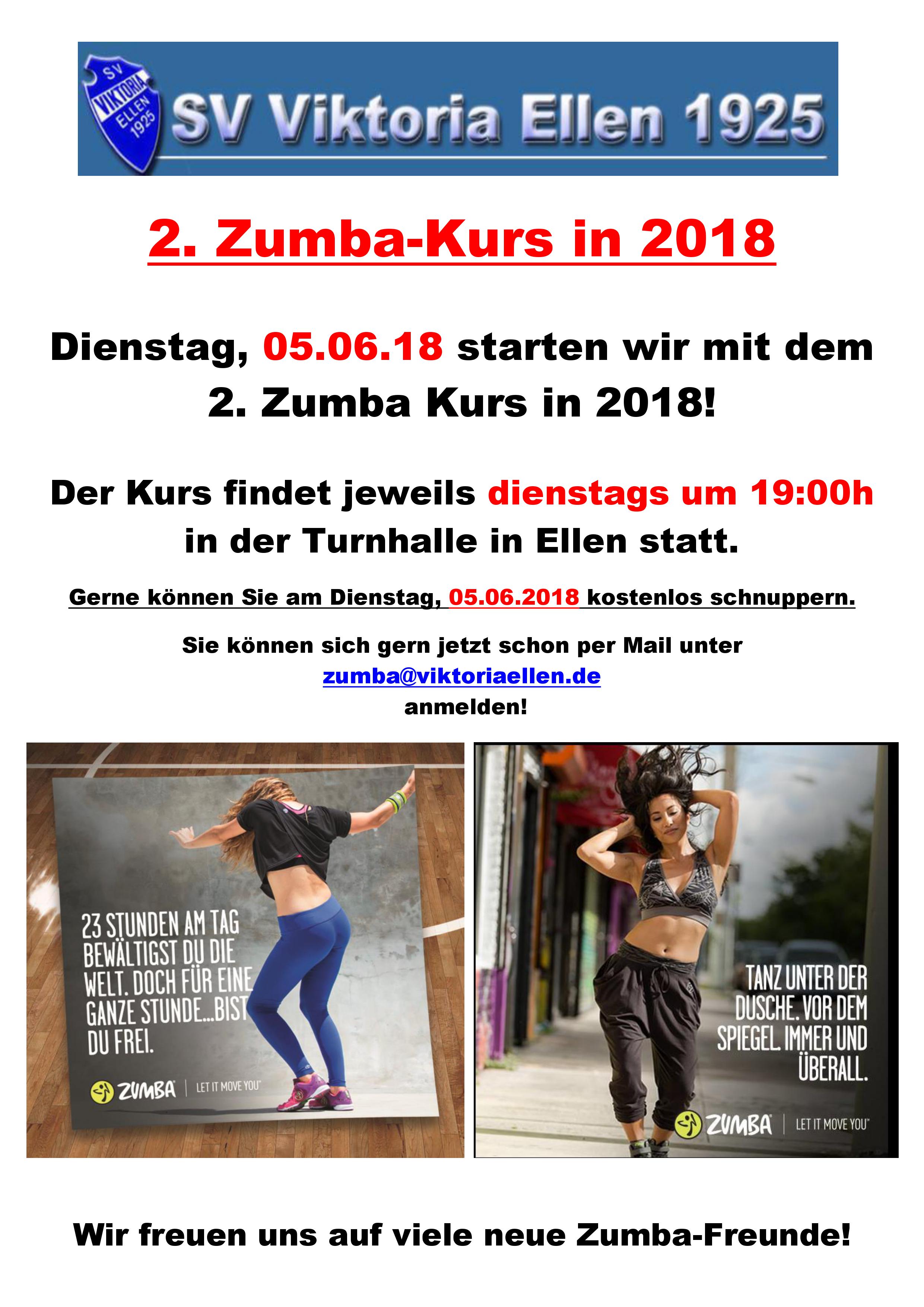 2. Zumba- Kurs in 2018 startet ab dem 05. Juni